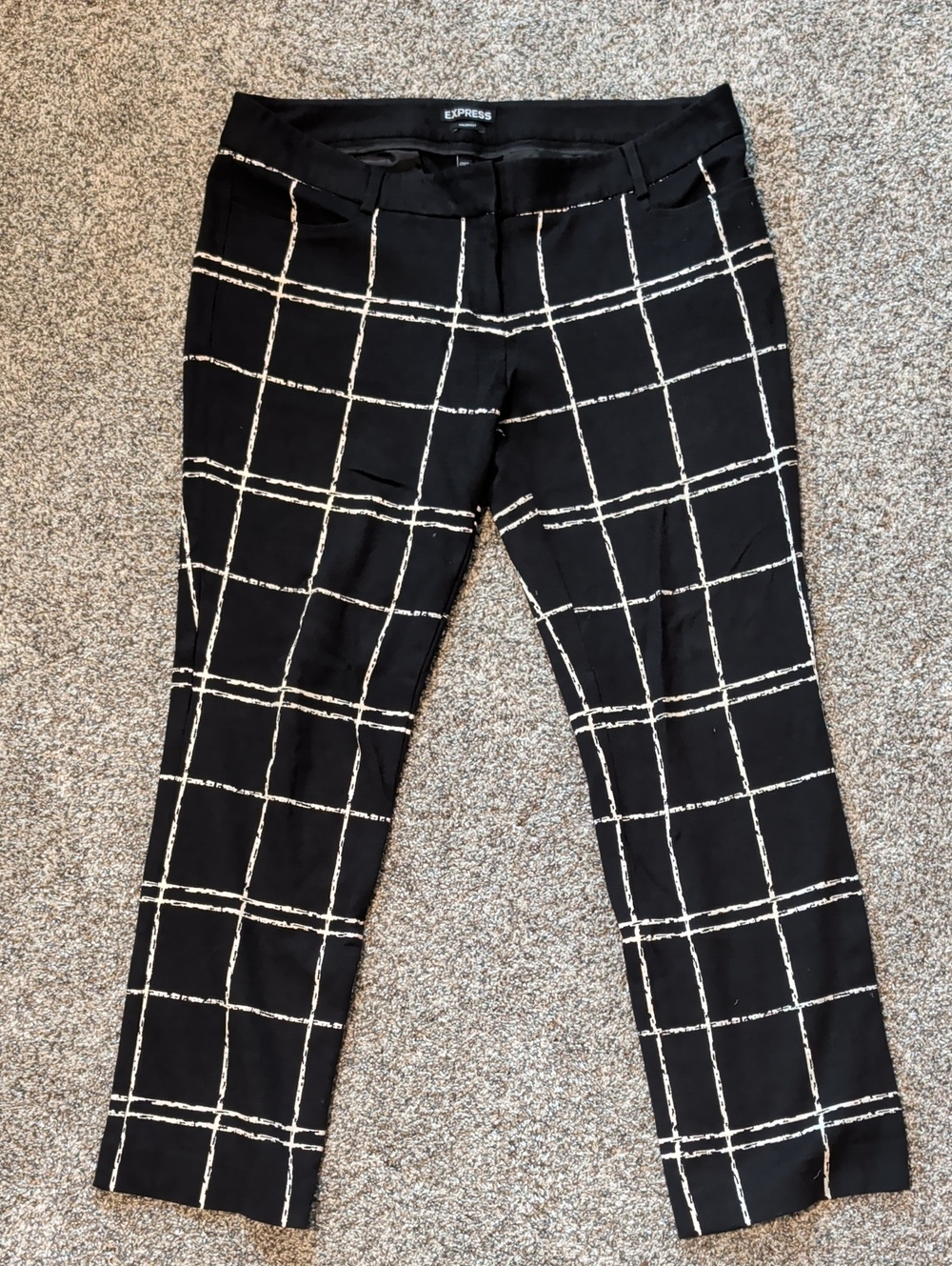 Express Columnosh Black/White Windowpane Pants
